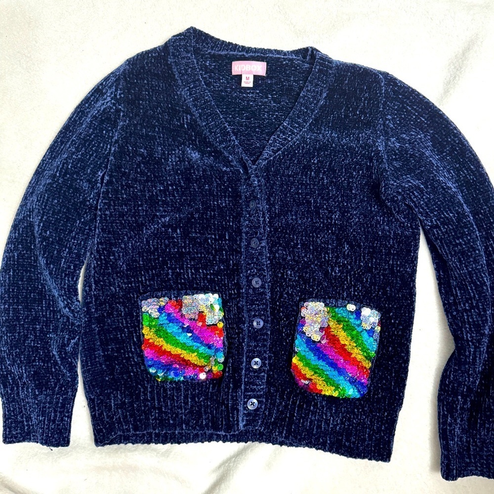Kidbox velour cardigan